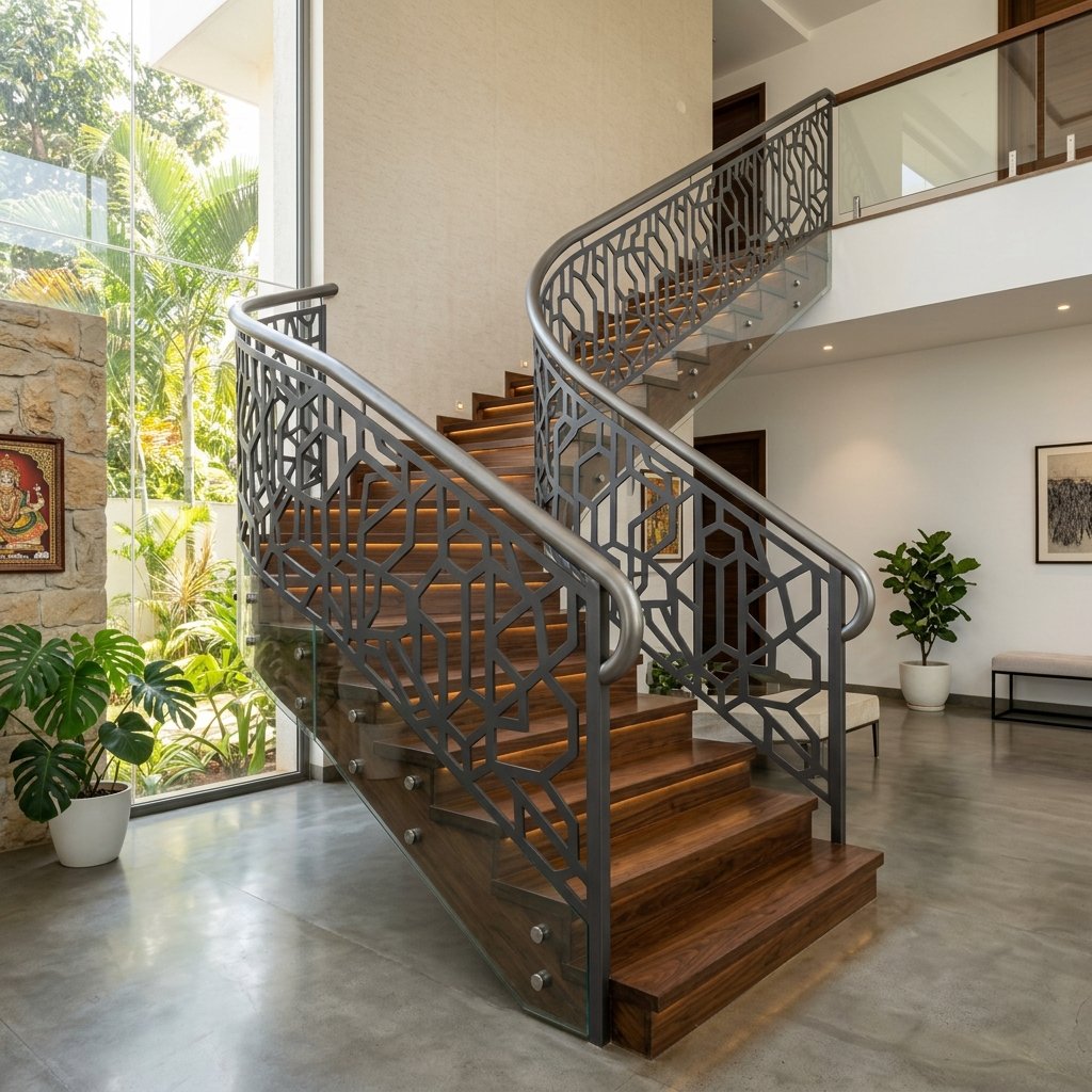 Steel Staircase Railing - Railings by Creative Steel Ranchi